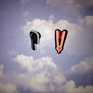 Comb and Flat Iron 2 Piece Shoe Charms - Decorations - Shoe Accesories